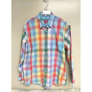 Alan Flusser Button Up Shirt Plaid Long‎ Sleeve